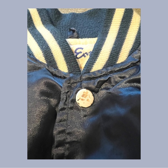 Vintage ENVOY bomber jacket for toddler blue and white with slight Vtg ware - Picture 5 of 6